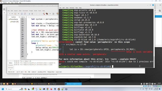 Rust on ESP (esp-rs), toggle GPIO to control LED on ESP32-C6. смотреть онлайн