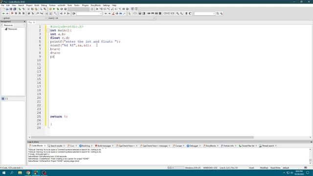 C Programing Int and Float Sum Separate CodeBlocks