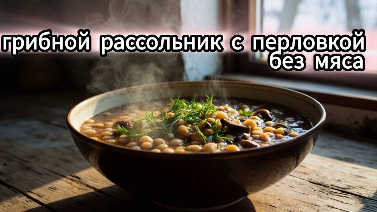 Грибной рассольник с перловкой — спасение без мяса!