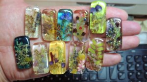 Кулоны из сухоцветов в эпоксидной смоле