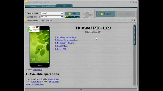 Unlock Huawei Nova 2 PIC-LX9 FRP with Fastboot Octoplus