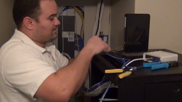 How to put a male RJ45 connector on a Cat6 network cable
