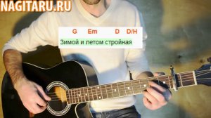 Как играть "В ЛЕСУ РОДИЛАСЬ ЕЛОЧКА". Простые аккорды и разбор для новичков на гитаре