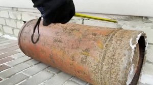 Снегоуборочный ковш из газового баллона