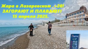 Жара в Лазаревском!  Загорают и плавают!  Лазаревское 15.04.2025. #лазаревское