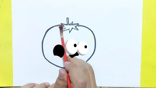 Drawing a Tomato for picture / Нарисуй для детей томат смотреть онлайн