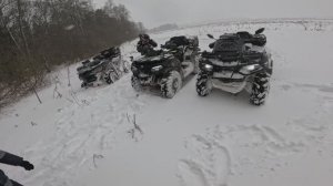 Снежная сказка. Супер катка в природный парк Бунина гора на трех квадроциклах