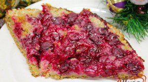 Овсяный пирог с вишневой начинкой