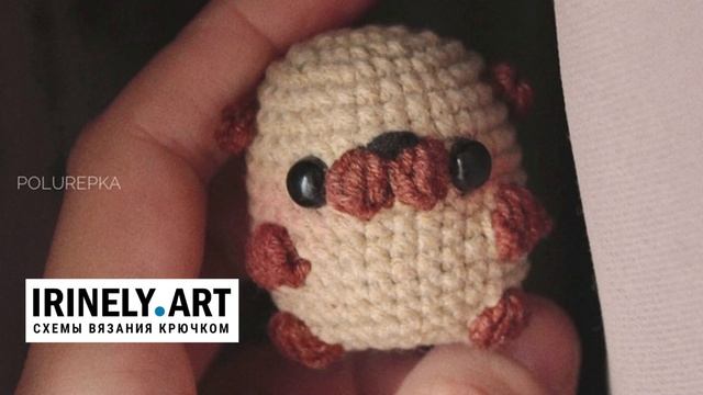 Схема Мини-мопсик крючком. Амигуруми схемы и описания. Автор: @polurepka.workshop
