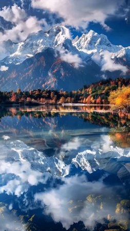 Уникальная и красивая анимация природы: Горы⛰️ Озеро 🌊 Лес 🏞️ Небо 🌌