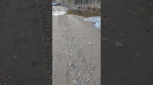Вода вышла из берегов/река Мындадым/д.Чукша.Чунский Округ.15/04/2025.