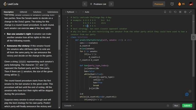 Daily Leetcode Challenge | Day  4 | Dota2 Senate
