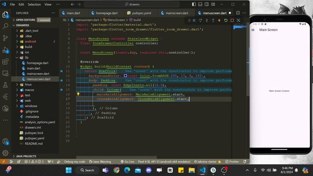 Animated Drawer in Flutter || How to create amazing Animated Drawer in #flutter