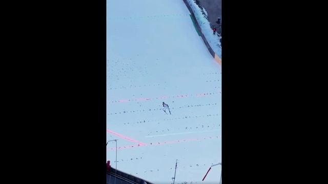 The longest ever jump by a woman skier.