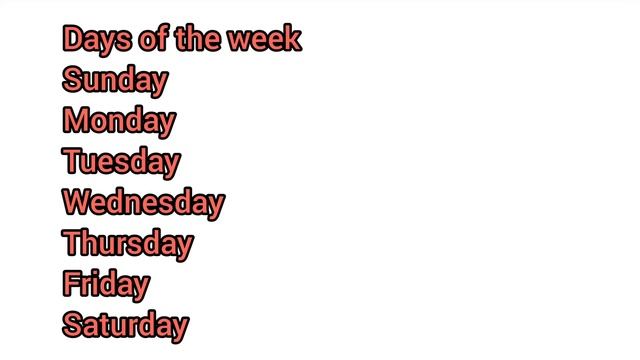 Days of the week - American English Pronounciation
