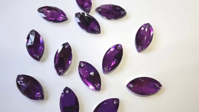 Стразы пришивные: Лодочка размер 9х18мм цвет purple velvet стандартного качества (3A)