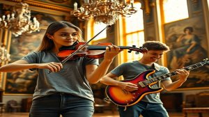 Violin and electric guitar metal music 8
