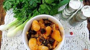 Рагу с фасолью и грибами