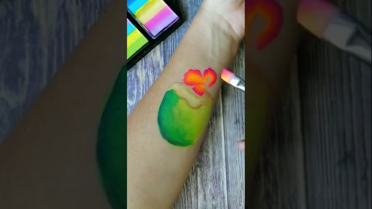 Аквагрим кокосовый коктейль вместе с Ольгой Горбачевой   #аквагрим #faceart #painting #рисунки