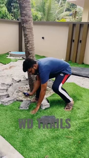 One more upgrade in garden for Rs.1200 ✨ | Interlock art | Grass cutting смотреть онлайн