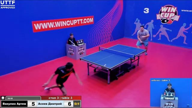 Вакулин Артем 1-3 Асеев Дмитрий    Турнир Восток 5 WINCUP 26.02.21 Прямая Трансляция Зал 3