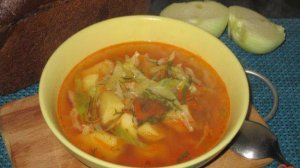 Борщ без мяса с фасолью