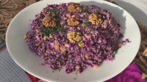 ВКУСНЫЙ И НЕЖНЫЙ САЛАТ ИЗ КРАСНОКОЧАННОЙ КАПУСТЫ! РЕЦЕПТ 3 МИНУТЫ!