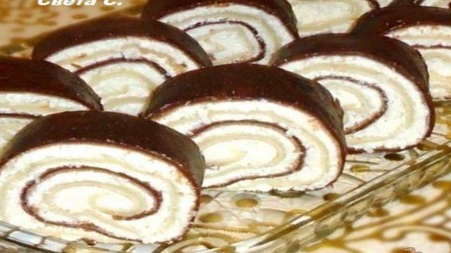 Блинные рулетики с творожно - кокосовой начинкой