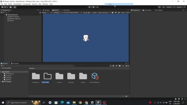 Unity 2D Player Setup - Top Down - Movement - Animated - Camera Follow - Game Development