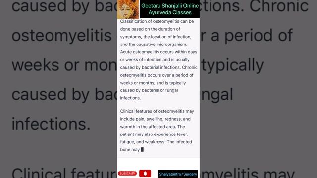 Osteomyelitis etymology classification clinical feature diagnosis complications and management note