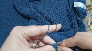 4ч Кардиган спицами.Имитация втачного рукава.