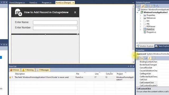 How to Edit and Delete Records in Datagrid View Control C# with Microsoft Access Database | Hindi