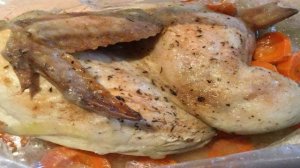 Курица с морковью и луком в рукаве