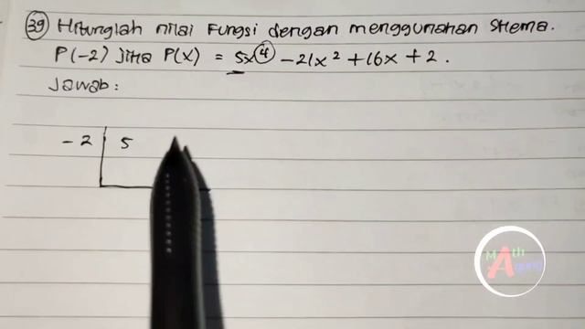 Hitunglah nilai fungsi dengan menggunakan skema. P(-2) jika P(x) = 5x⁴ - 21x² + 16x + 2. смотреть онлайн