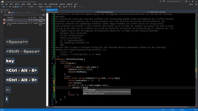 Prog I - C#: Übung "XOR Verschlüsselung" und "Brute Force Crack" (Prog I - A08)