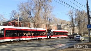 Самара / Трамвай 71-911ЕМ «Львёнок» на 13-ом маршруте / 15 апреля 2025 г.