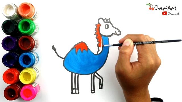 Menggambar dan Mewarnai Unta Lucu Mudah Untuk Anak-Anak