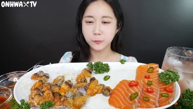 주황주황제철 미더덕회와 연어장 먹방미더덕 먹방  Raw Water Sea Squirt  Soy Sauce Salmons  ASMR MUKBANG  Eating Show