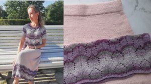 Юбка спицами на лето на любой размер. Показываю свои вязаные костюмы, много фото!