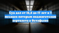 Суд дал от 12,5 до 17 лет и 7 месяцев пятерым поджигателям вертолета в Остафьево