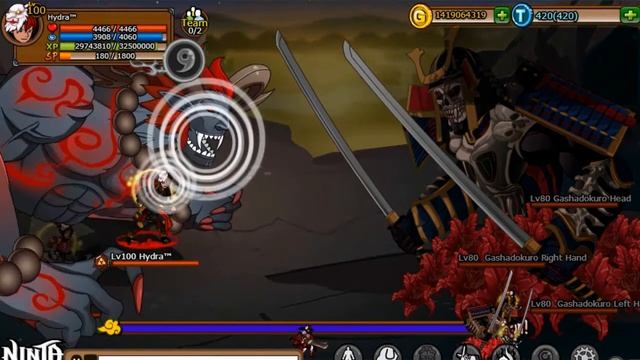 Ninja Saga - Team Hydra PVE Cooperativo Vs New Boss GASHADOKURO смотреть онлайн