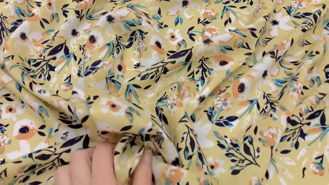 Штапель "Цветочное благоухание" цв.светлая горчица, ш.1.45м, вискоза-100%, 90гр/м.кв Артикул 21292 смотреть онлайн