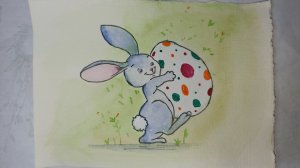 Кролик / Рисунок акварелью