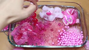 "Pink Icecream" Mixing "pink" Makeup,Clay,slime,glitter Into Clear Slime! "Pink Icecream SLIME"