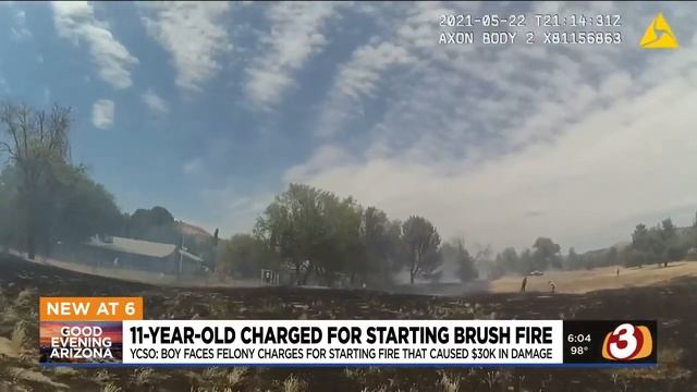 11-year-old charged in brush fire in Yavapai County смотреть онлайн
