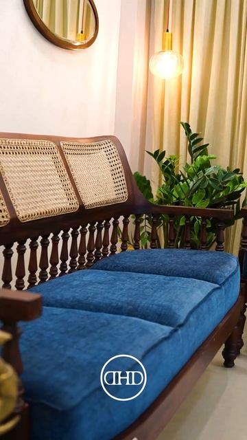 Arabian Rosewood Sofa Set with Cane in Egyptian Blue Jute Cotton #teakwoodfurniture #furniture смотреть онлайн