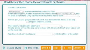 READING Score 100% MARLINS TEST FOR JUNIOR ENGINE OFFICER V17