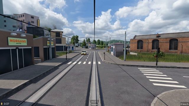 Transport Fever 2 - Map 8 - Tram ligne GR T1 - Gué de Rivière - évolution 2