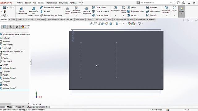 SOLIDWORKS Student Edition Sólo para uso académico PiezasuperiorManuf 2020 11 04 13 28 35 смотреть онлайн