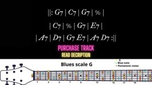 Swing Shufflle Blues Backing Track in G
